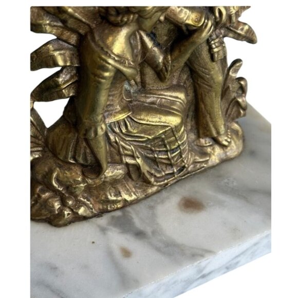 Pair of Antique Ormolu and Marble Colonial Style Candleholders - Picture 5 of 11